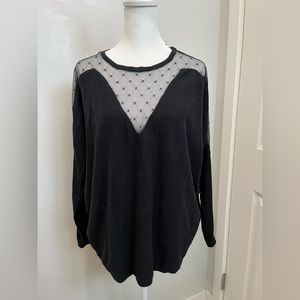 Maje partially sheer top black size L